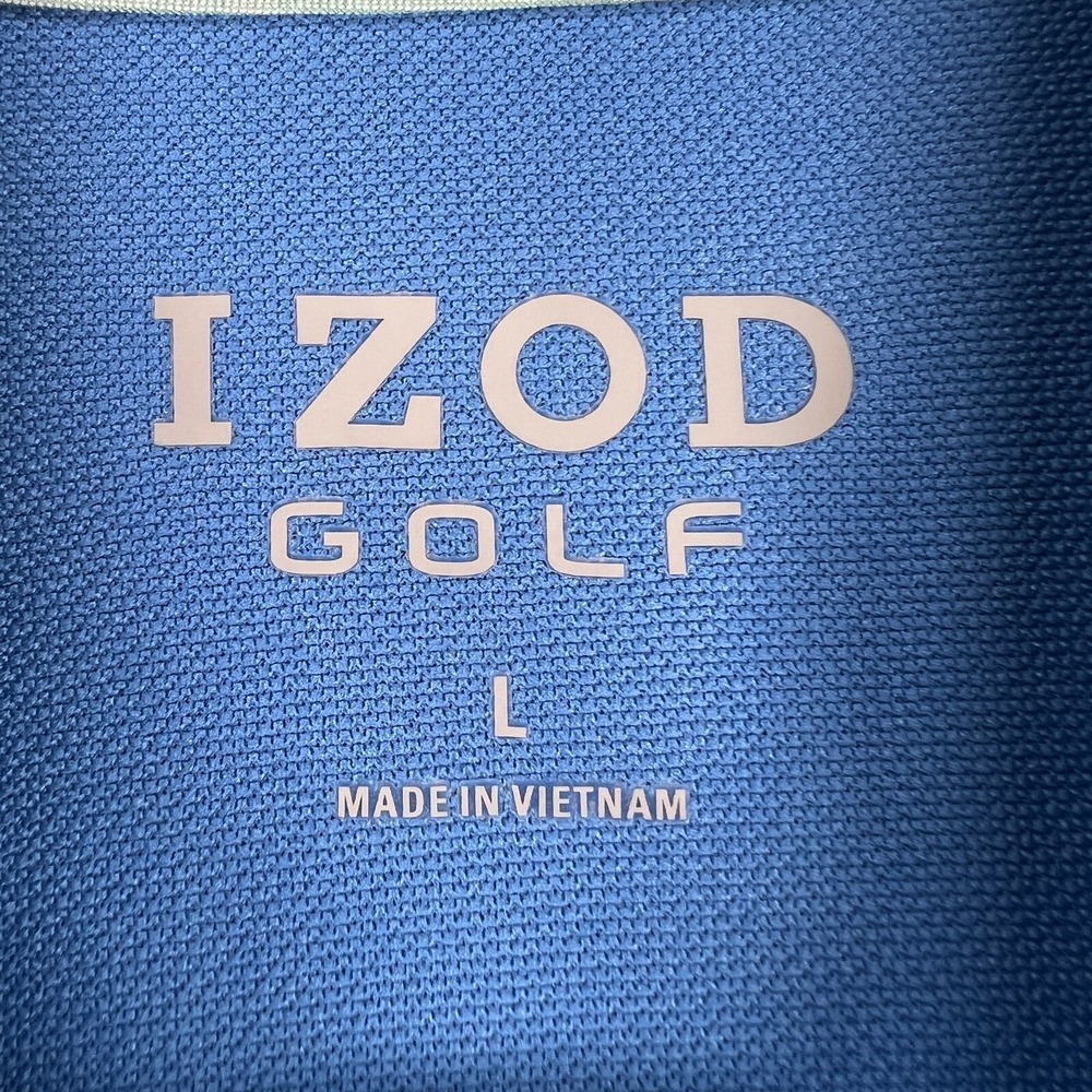 IZOD Womens Shirt Golf Polo Large Blue Sleeveless Outdoor Lightweight Casual - Picture 3 of 11